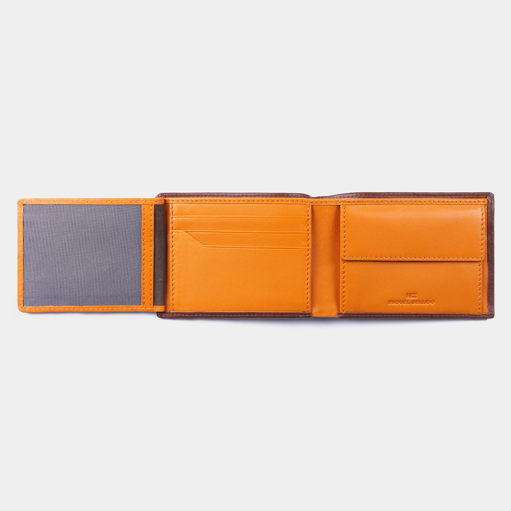 Miguel Bellido Carteras Cartera Rio en piel de vacuno con monedero portafoglio Nero/Azul