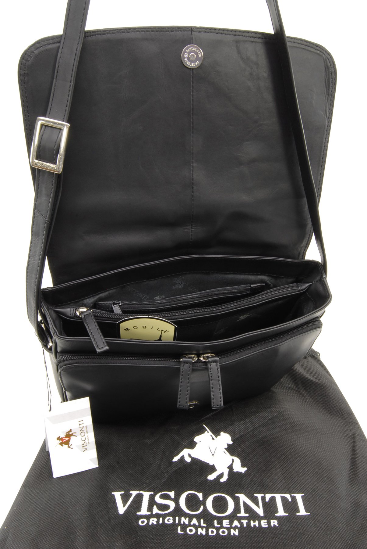Visconti Atlantic 03190 Claudia borsa a tracolla donna pelle formato A5 mult scomparto