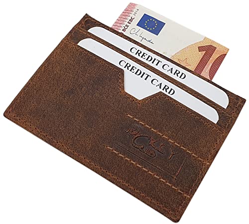 myledershop Kredit- und Visitenkartenetuis porta carte cognac RFID