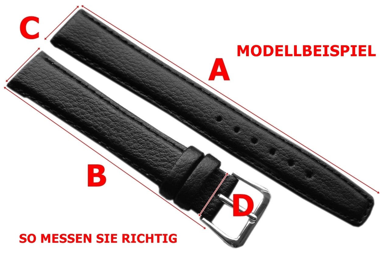 myledershop Uhrenarmbänder cinturino orologio 22 mm nero in pelle