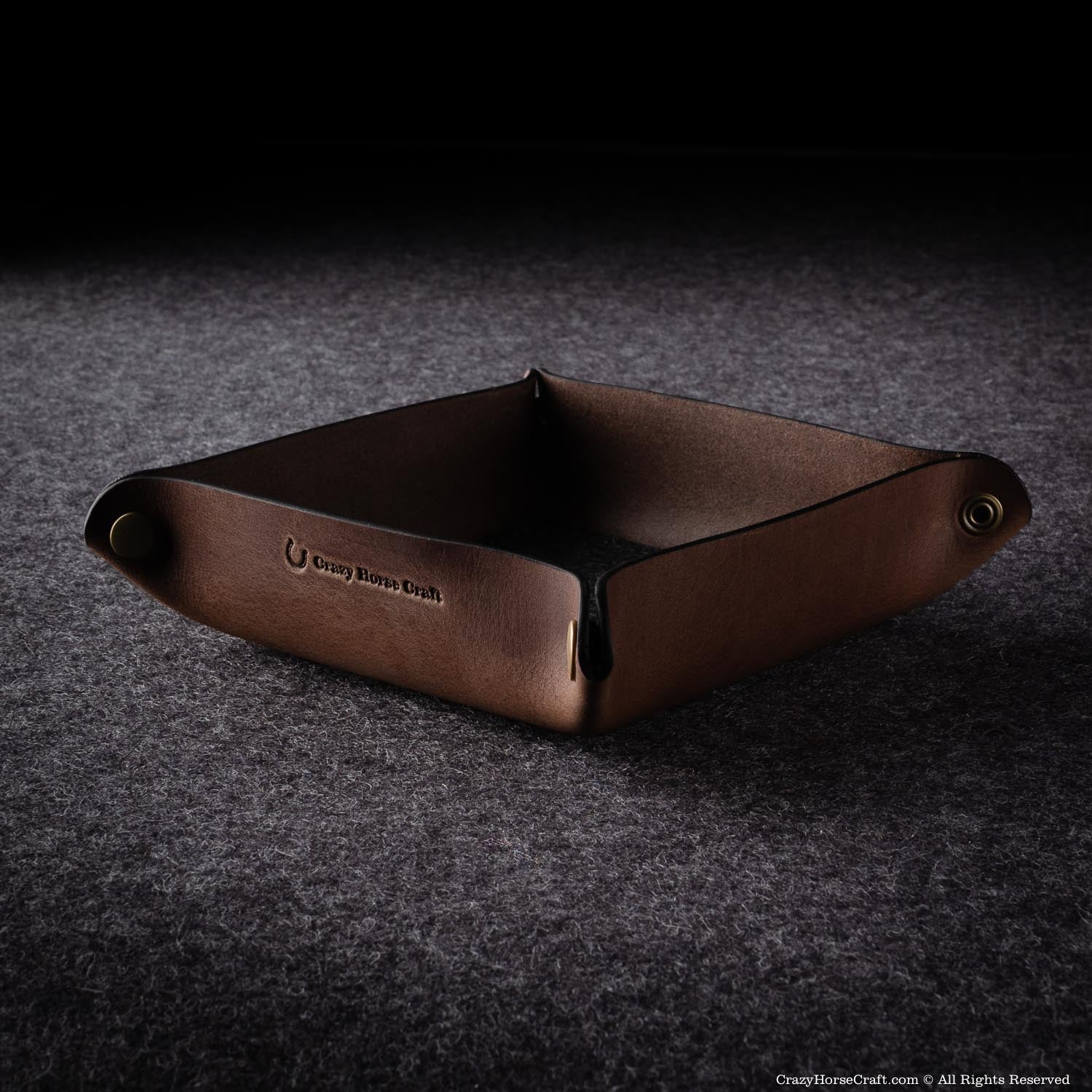 Crazy Horse Craft Desk Accessories vassoio svuotatasche in pelle Classic Brown 13,5 cm