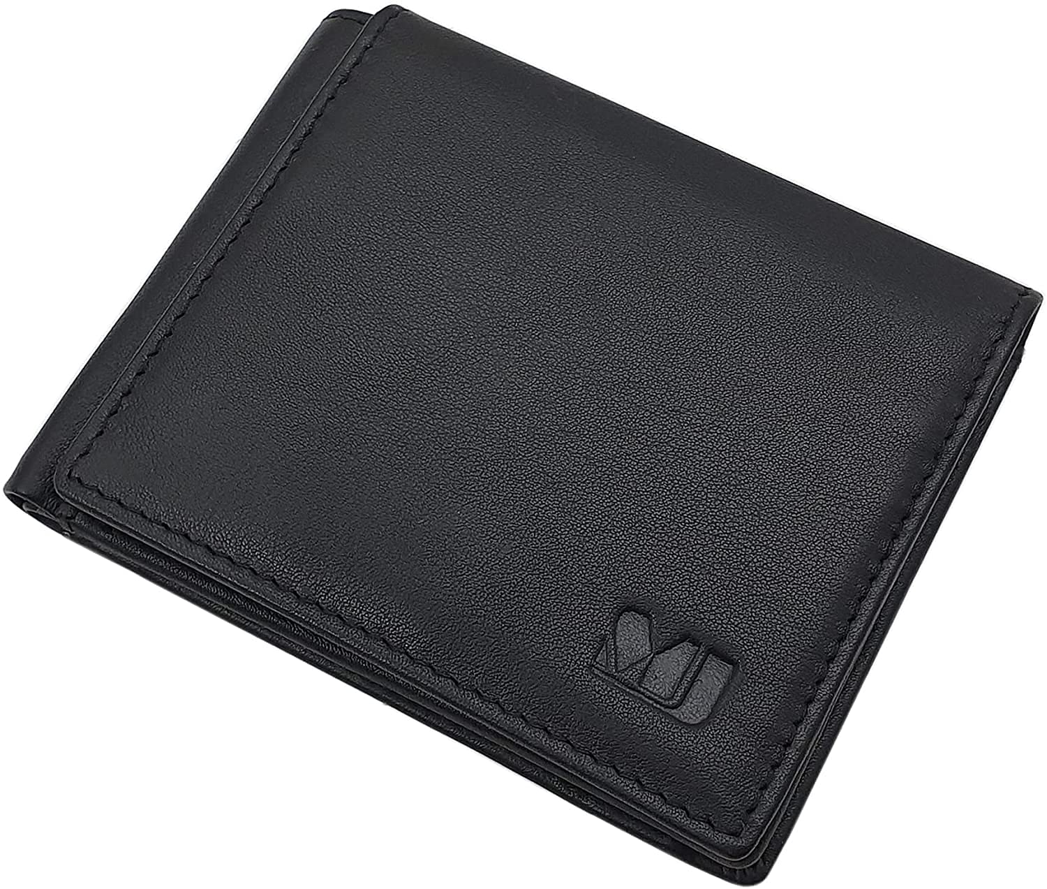 myledershop Herren Geldbörsen portafoglio da uomo nero in pelle di vitello RFID