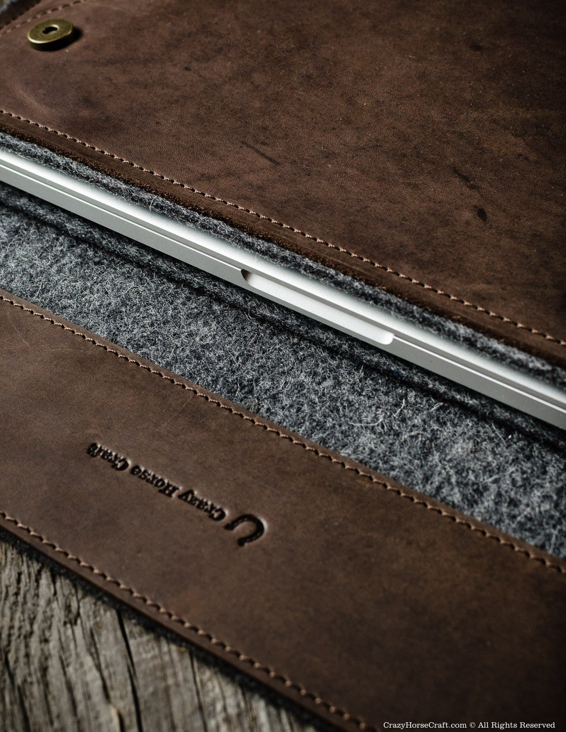 Crazy Horse Craft MacBook Cases Leather MacBook Pro/Air Case custodia MacBook Wood Brown in pelle