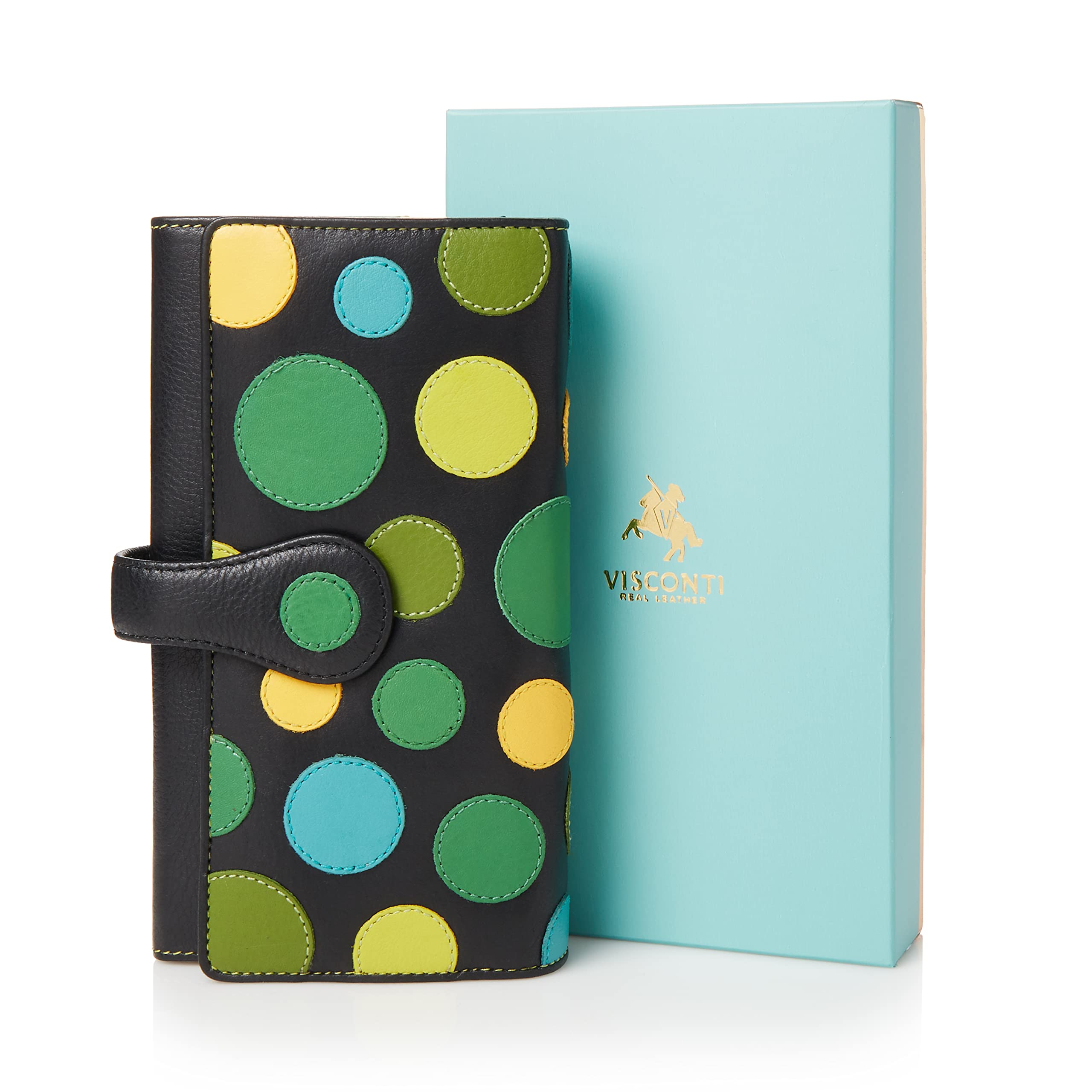 Visconti Polka P2 portafoglio da donna verde acqua