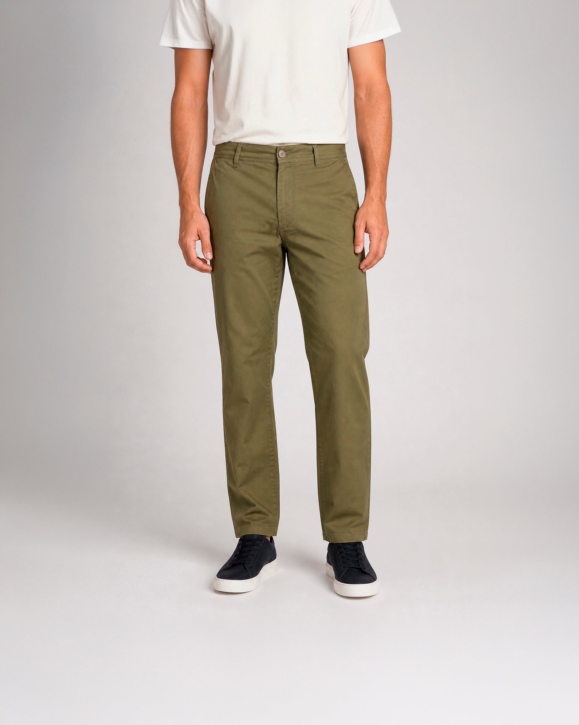 Miguel Bellido Pantalones pantaloni chino verde oliva in cotone elasticizzato