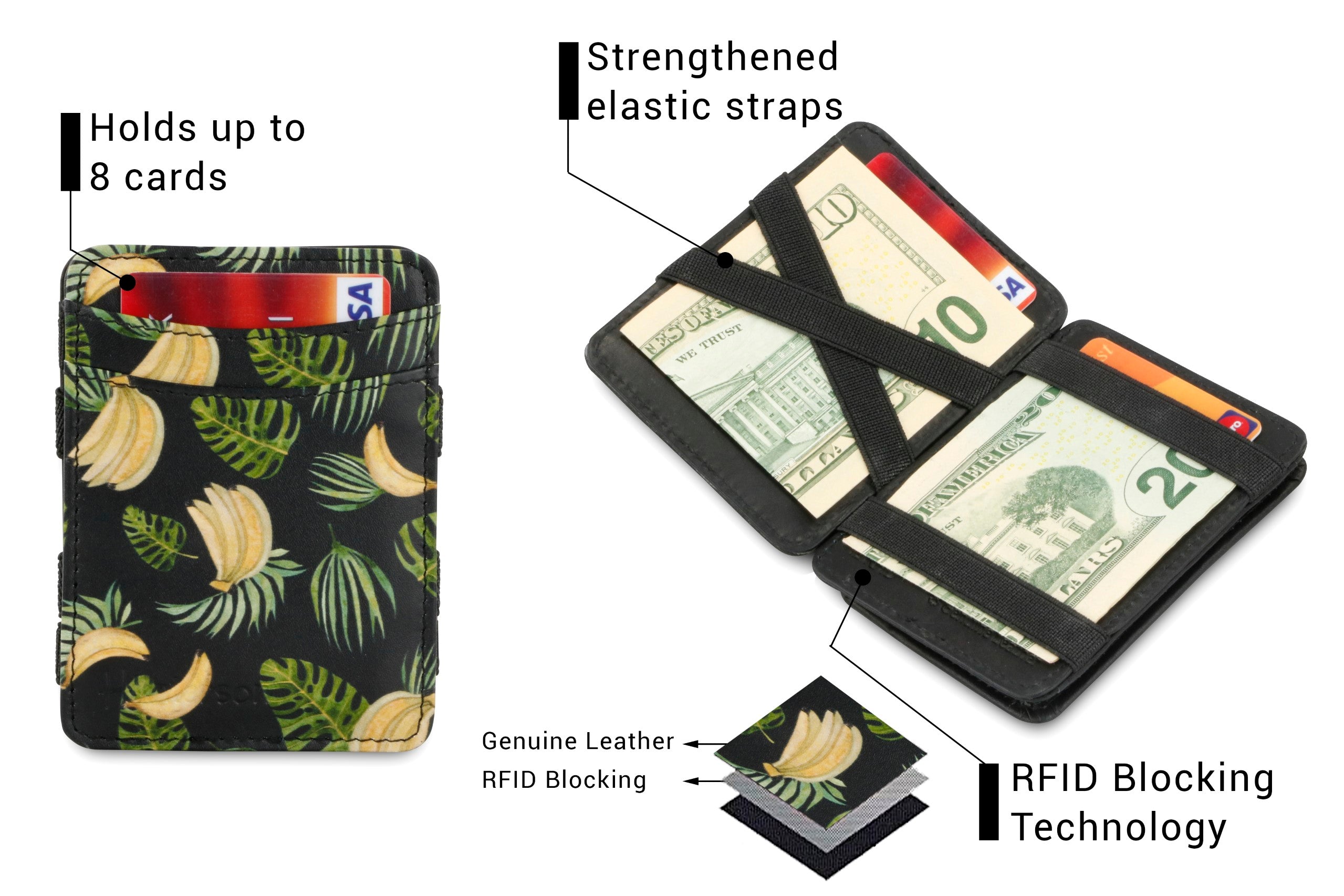 Hunterson The Tropical Prints The OG Coin portafoglio portamonete Banana