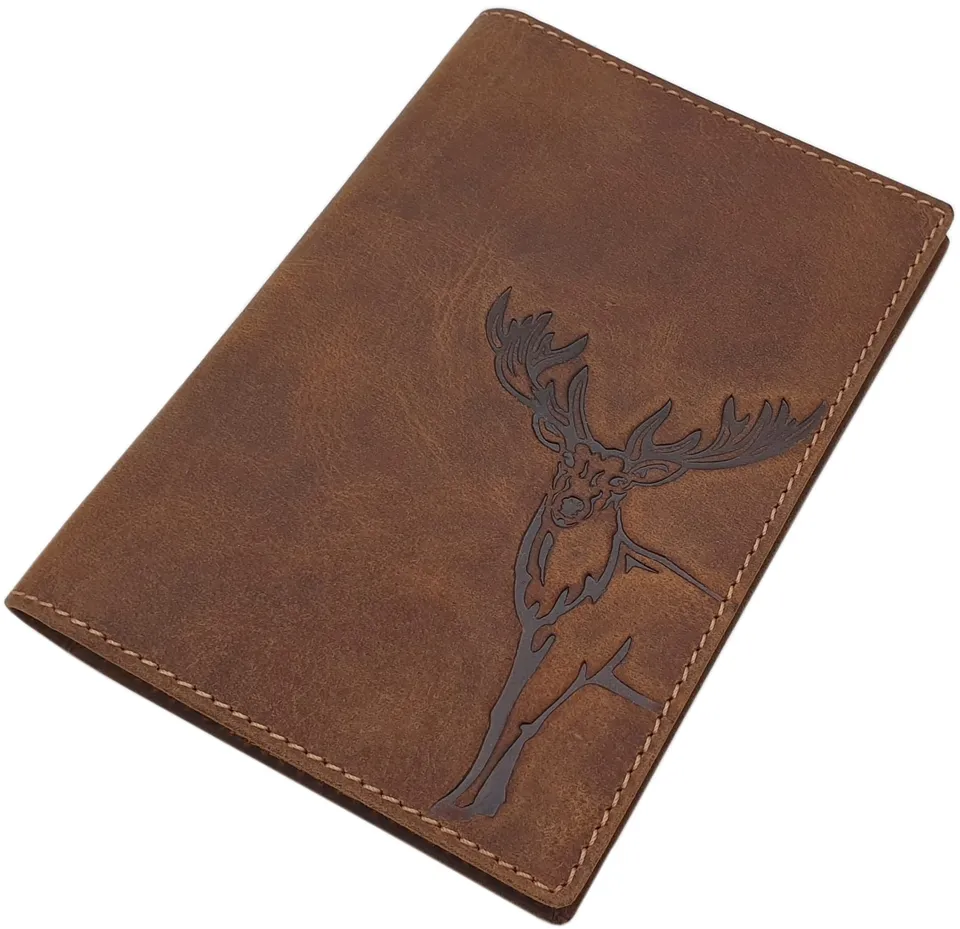 myledershop Karten- und Ausweisetuis portadocumenti motivo cervo pelle bufalo