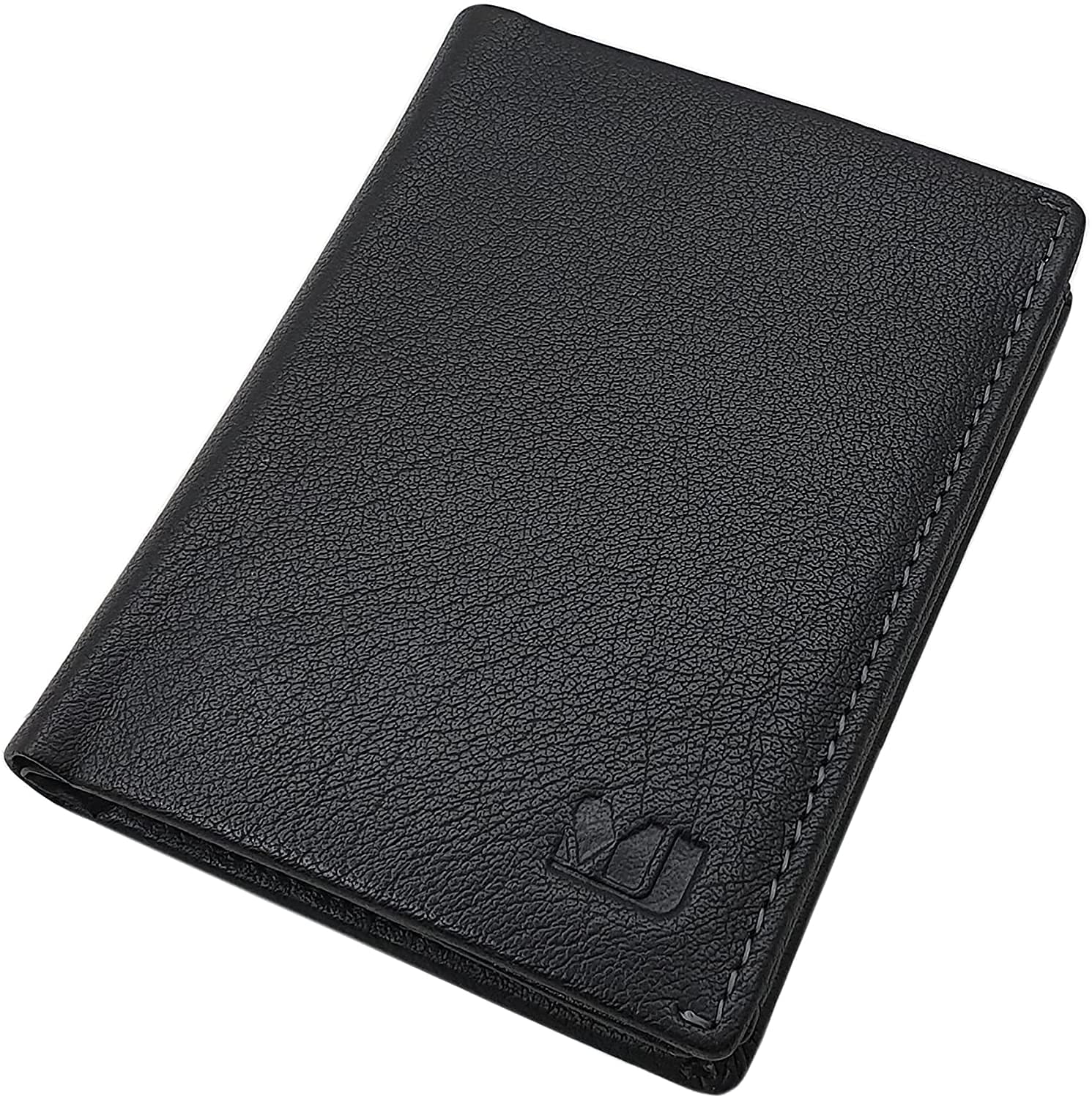 myledershop Herren Geldbörsen portafoglio da uomo nero in pelle di bufalo RFID