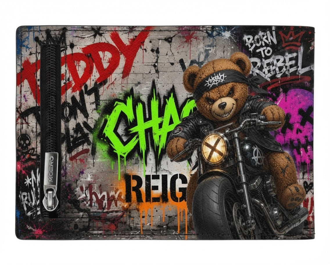 Moero Edizioni Speciali Pro Teddy Rebel portafoglio con zip RFID