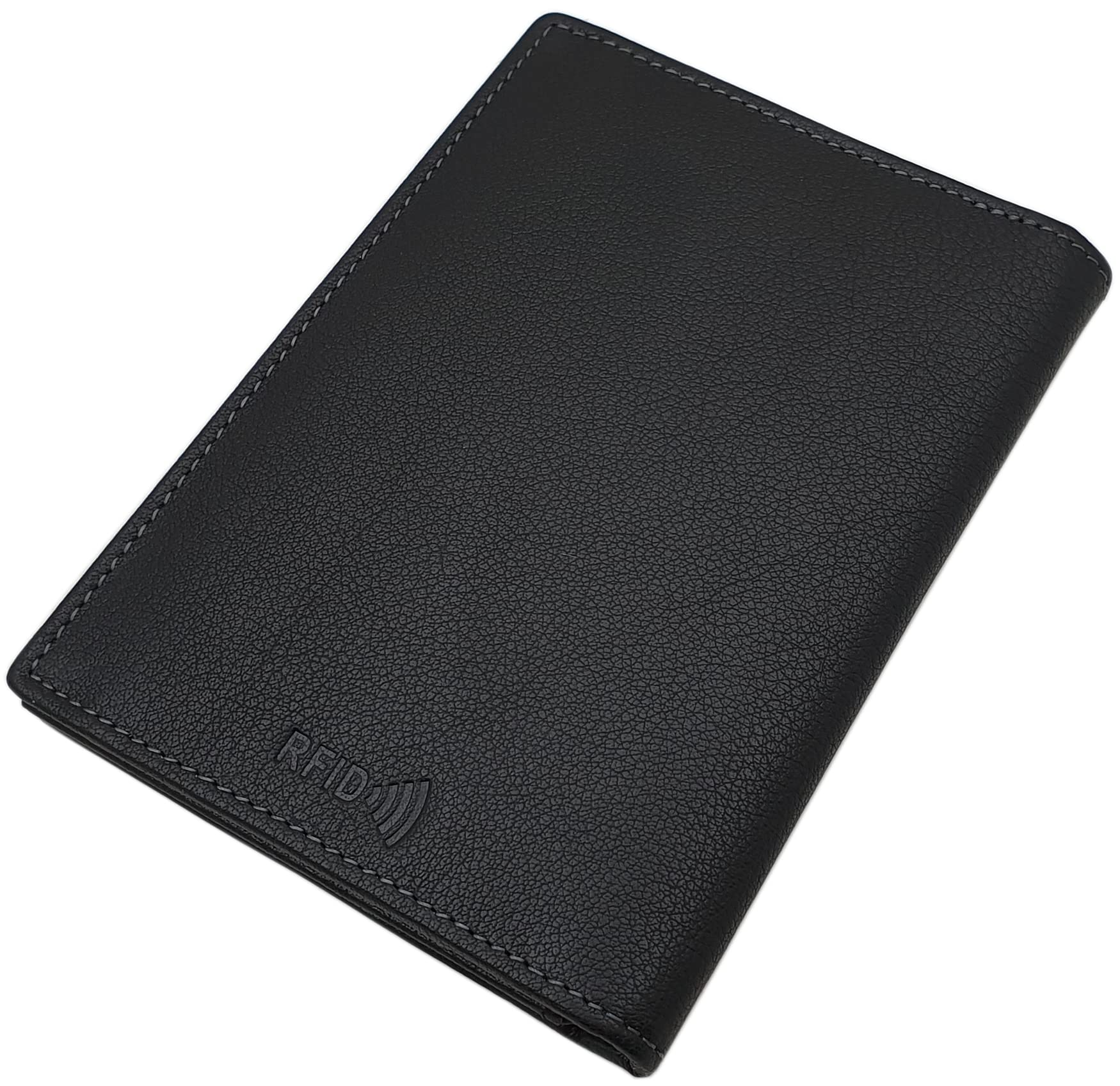 myledershop Herren Geldbörsen portafoglio uomo Nero pelle bufalo RFID NFC