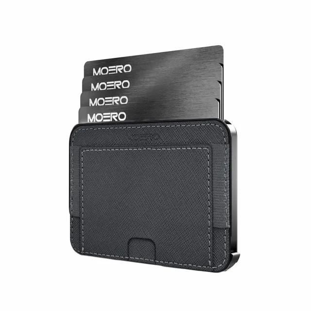 Moero Linea M2 M2 Pro Saffiano portafoglio grigio MagSafe RFID