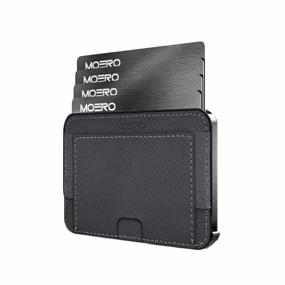 Moero Linea M2 M2 Pro Saffiano portafoglio grigio MagSafe RFID