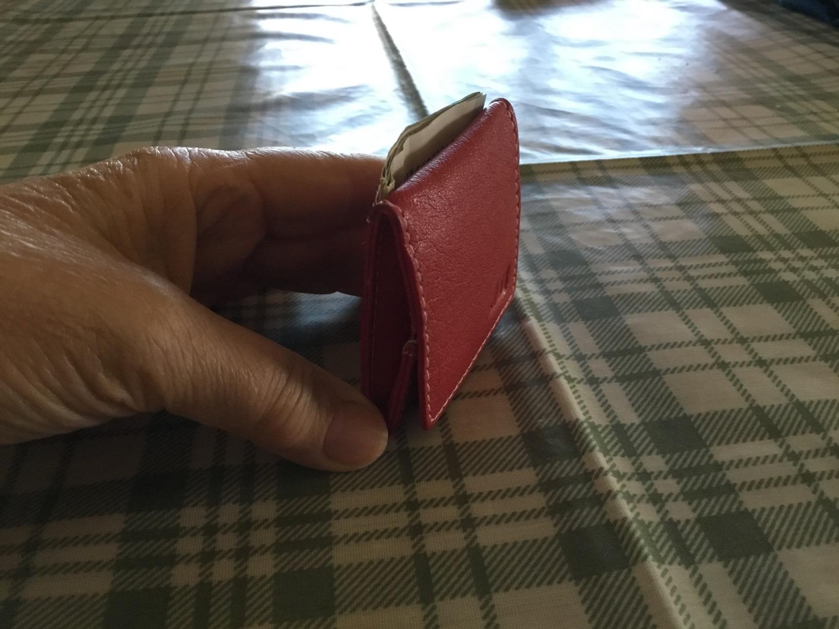 myledershop Münzbörsen Wiener Schachtel portamonete rosso in pelle di bufalo
