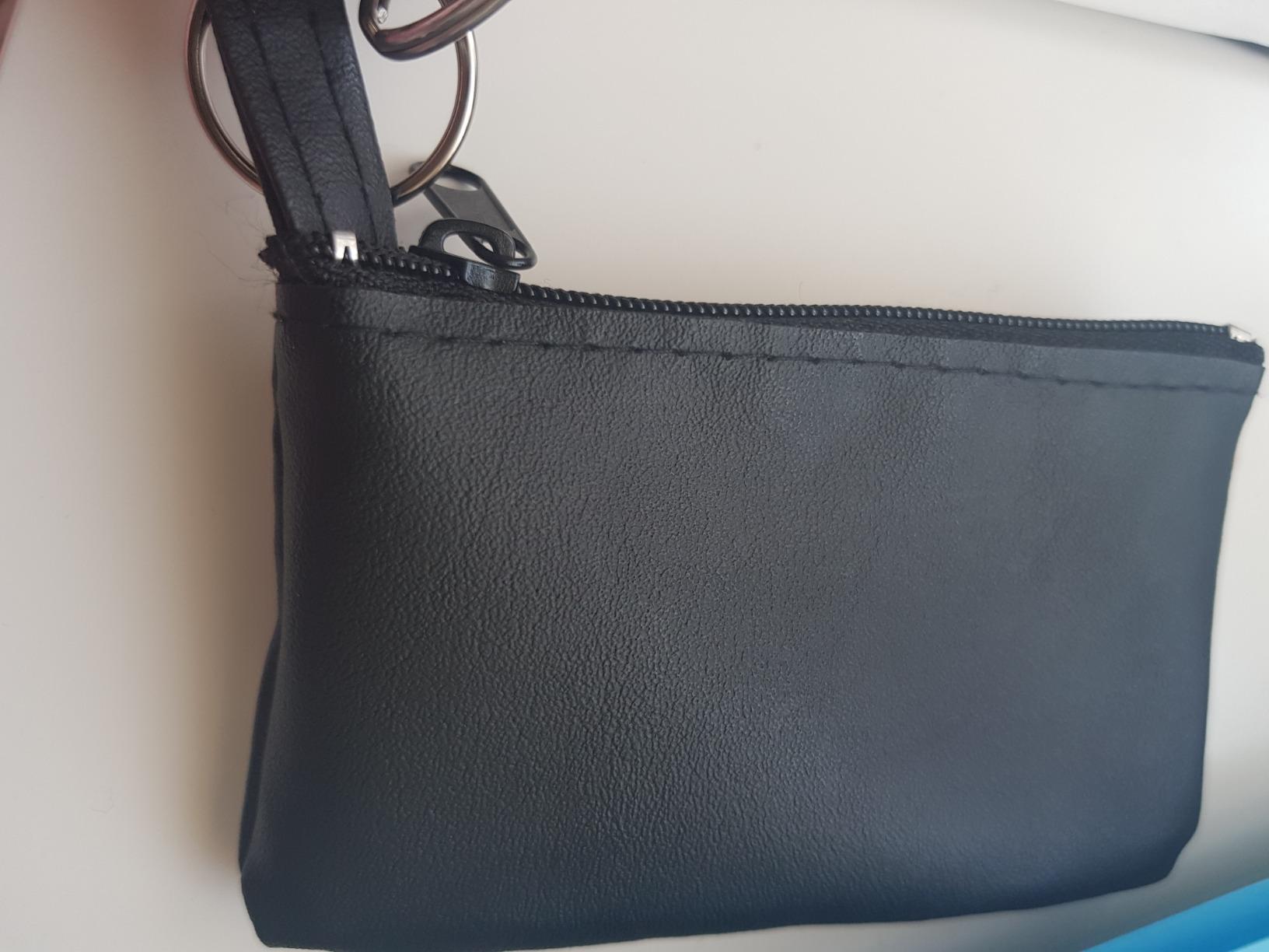 myledershop Schlüsselanhänger Custodia per chiavi dell'auto portachiavi nero ecopelle
