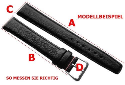 myledershop Uhrenarmbänder cinturino orologio 22 mm nero in pelle