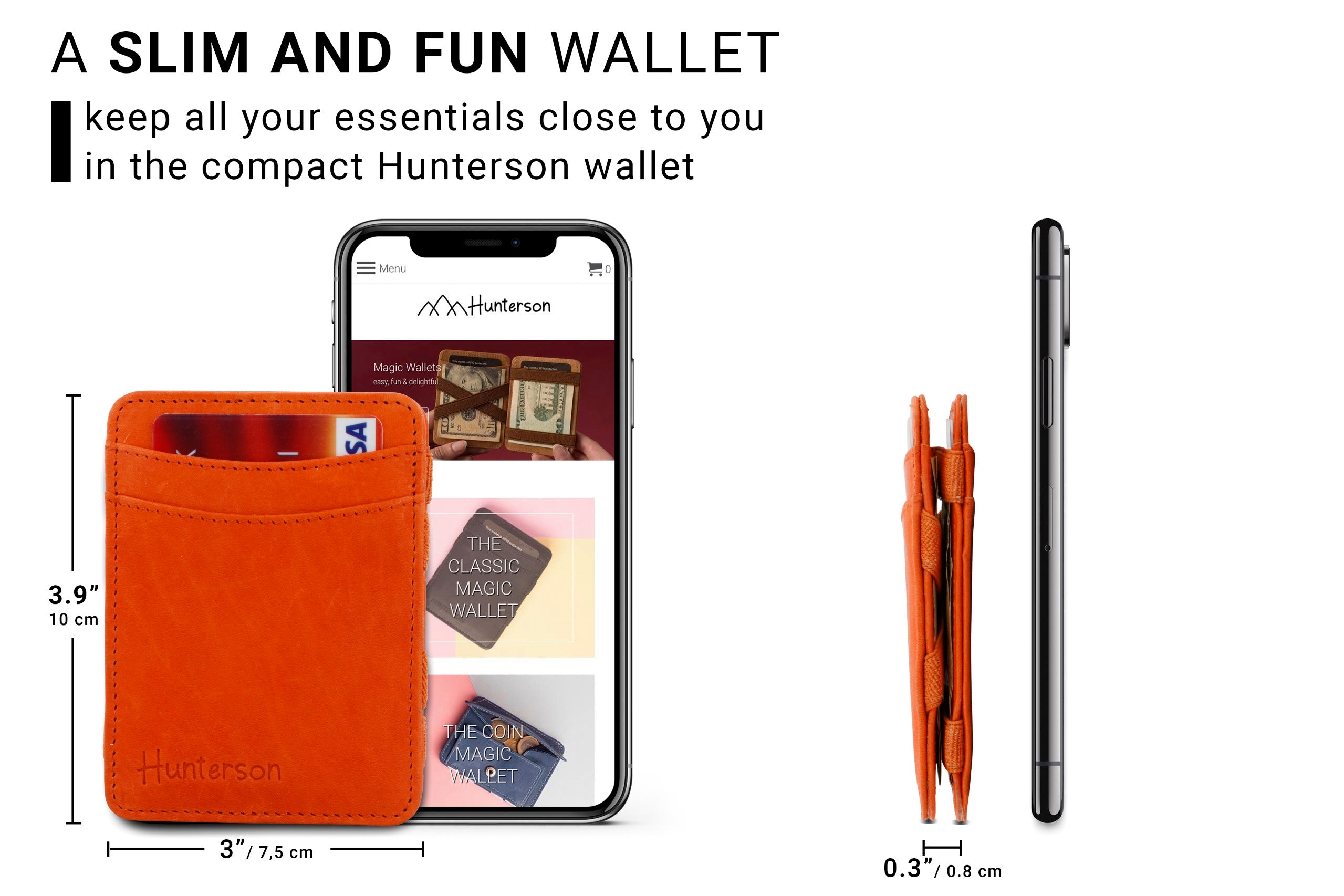 Hunterson The Leather Collection The OG portafoglio Orange in pelle RFID
