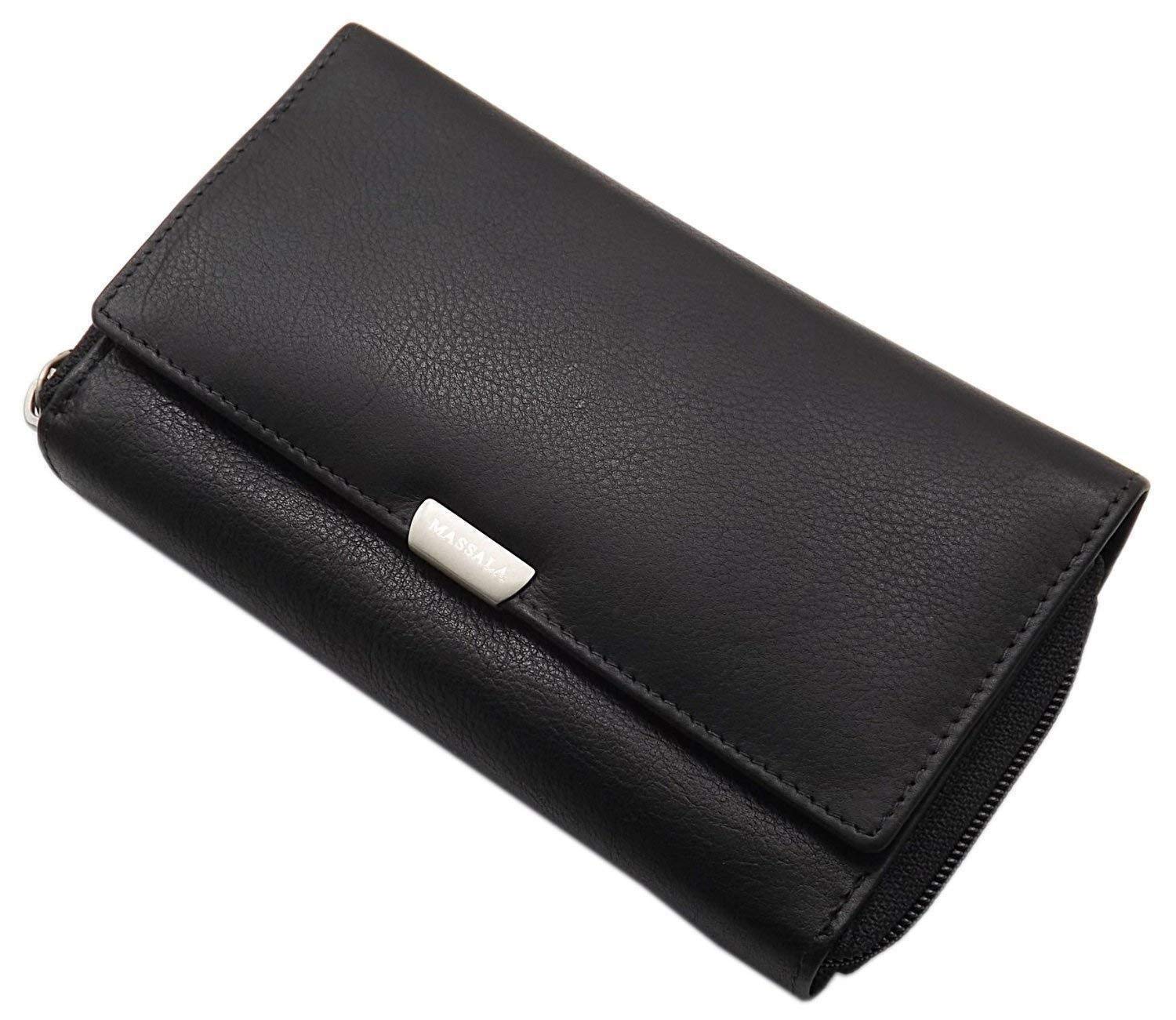 myledershop Damen Geldbörsen Grande portafoglio di pelle per donna portafoglio 5 colori RFID