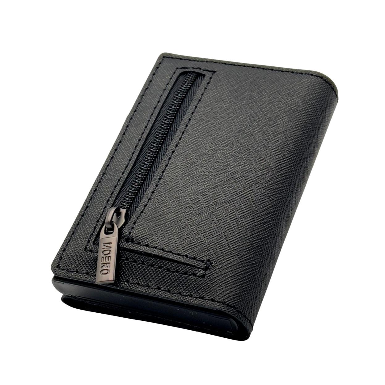 Moero Linea PRO PRO Zip Saffiano portafoglio nero RFID