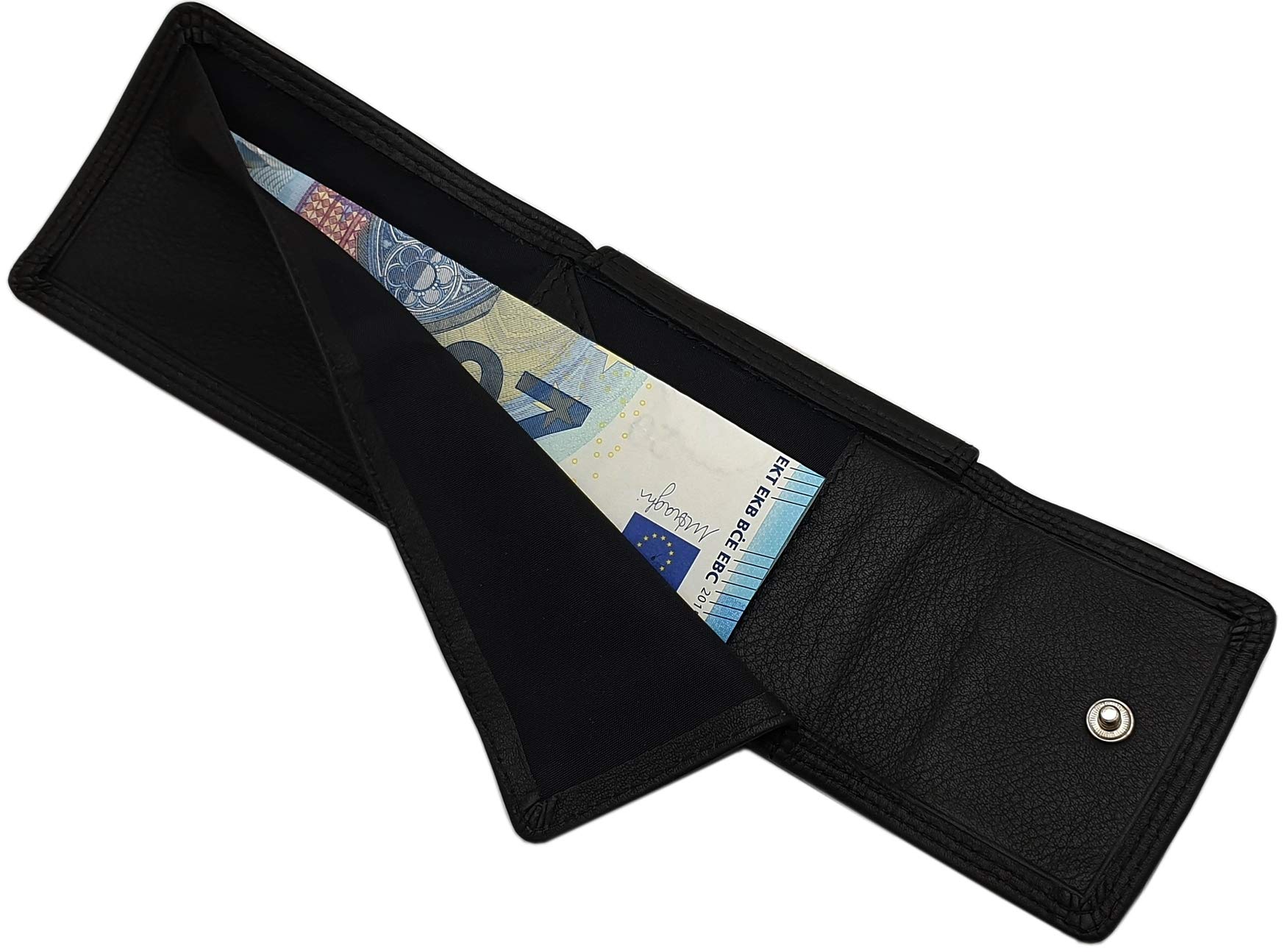 myledershop Münzbörsen Vacchetta-nappa mini portamonete Wiener Schachtel nero