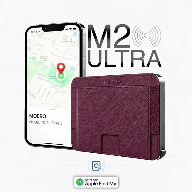 Moero Linea M2 Ultra 18Pro Edition portafoglio Borgogna RFID MagSafe