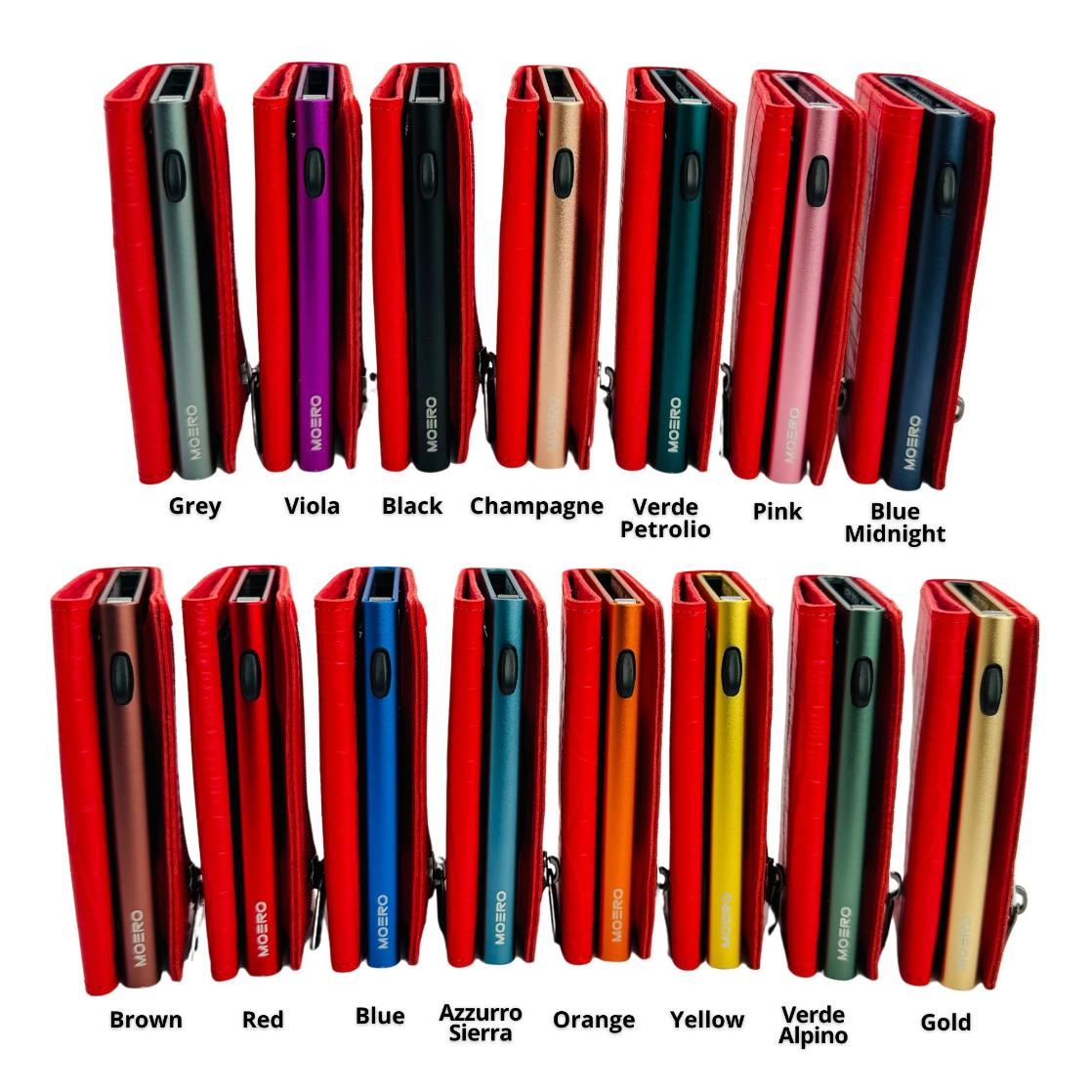 Moero Linea PRO Zip Croco portafoglio rosso con portamonete