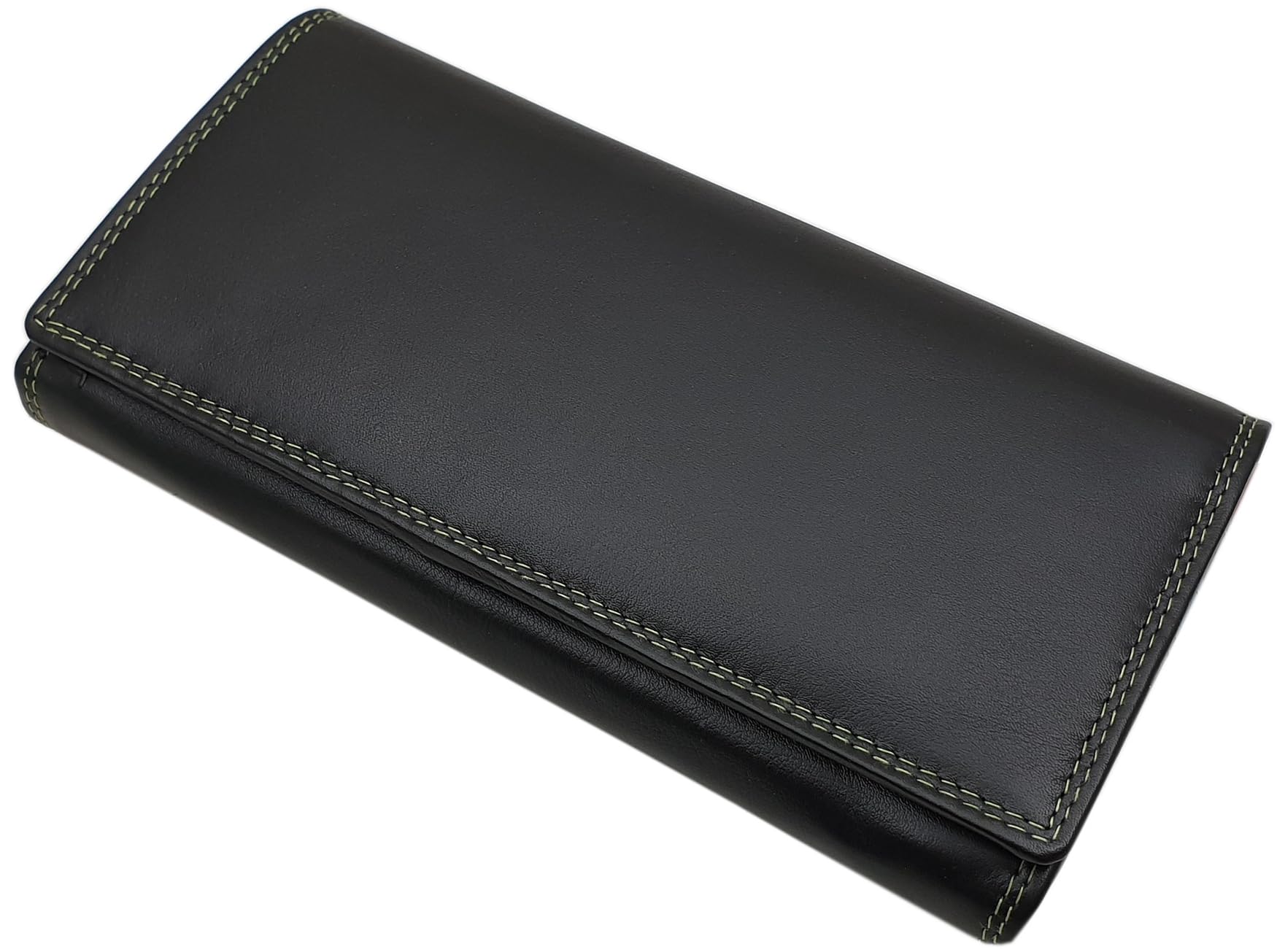 myledershop Damen Geldbörsen portafoglio donna nero in pelle nappa RFID