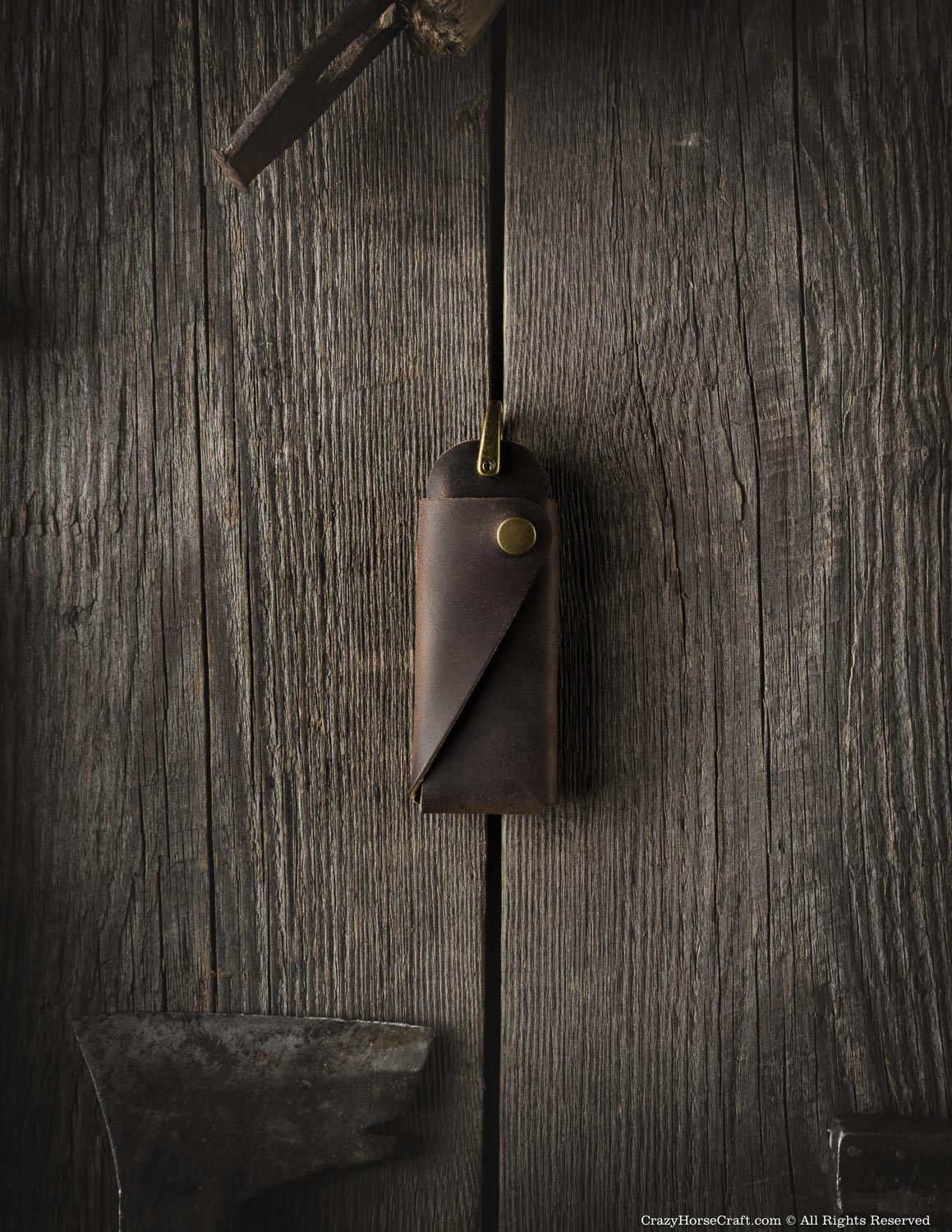 Crazy Horse Craft Minimalist Series set accessori in pelle Wood Brown