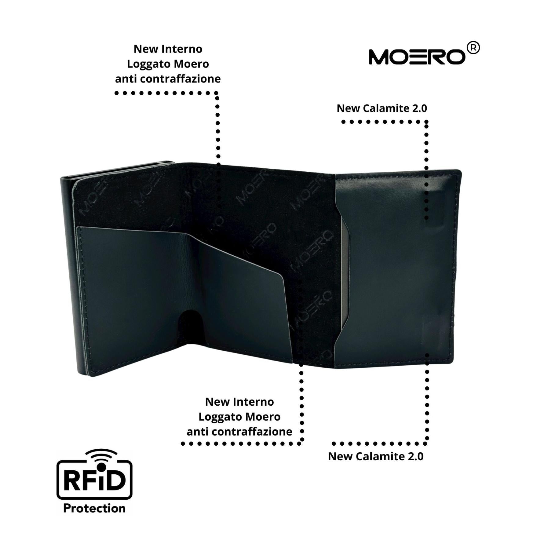 Moero Linea PRO Prestige portafoglio in pelle Black 4.0 RFID