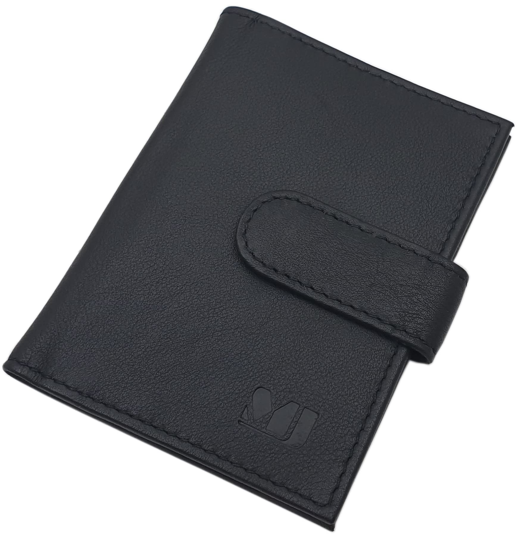 myledershop Kredit- und Visitenkartenetuis porta carte Nero 22 scomparti pelle