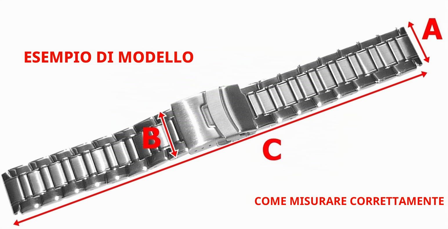myledershop Uhrenarmbänder cinturino orologio 18 mm argento acciaio