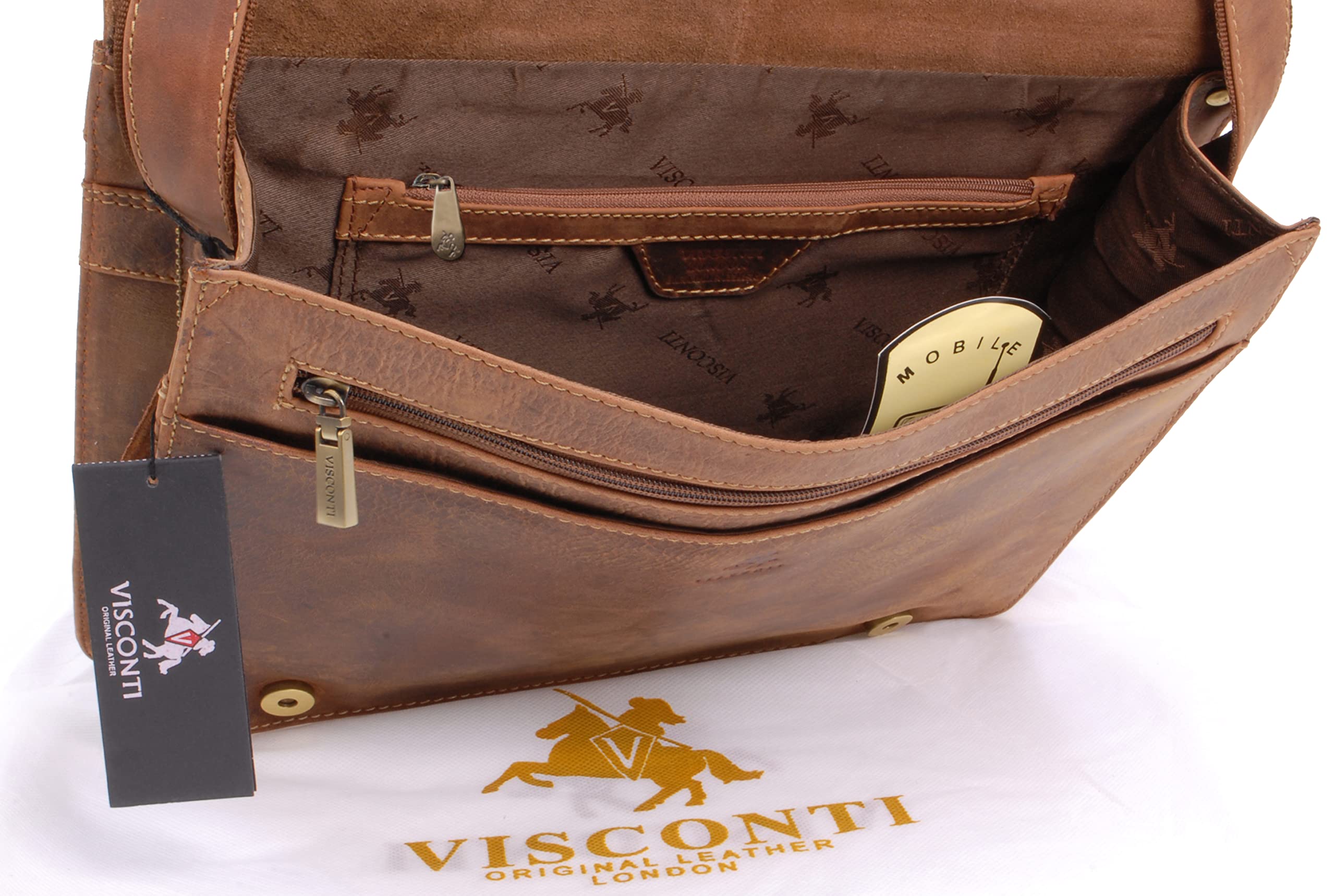 Visconti Hunters Bags 18548 messenger borsa a tracolla Olio Marrone Chiaro