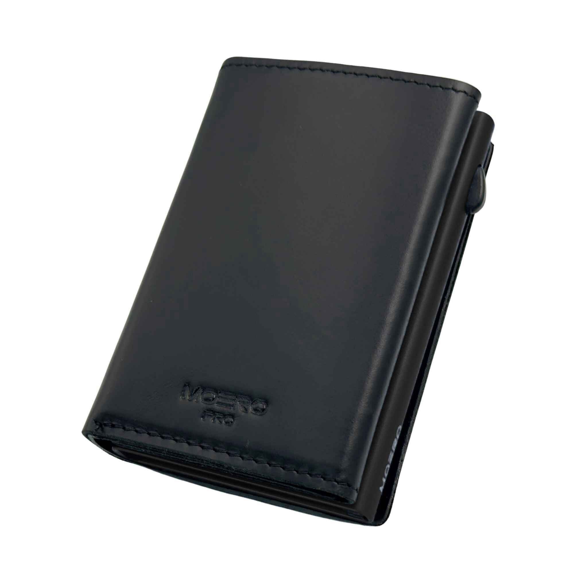 Moero Linea PRO PRO PLUS Zip portafoglio nero in pelle RFID