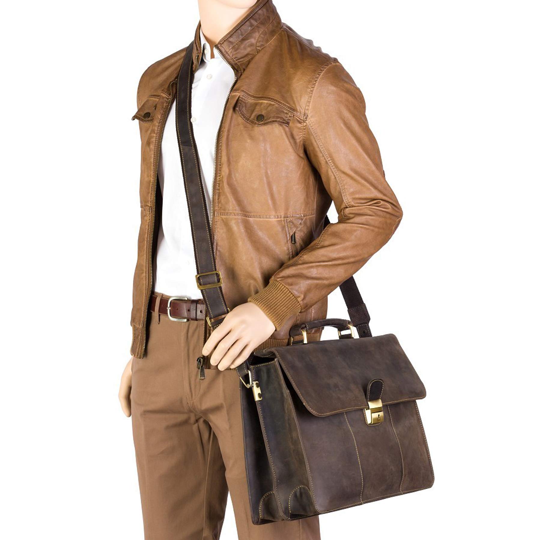 Visconti Hunters Bags 16038 Apollo borsa a tracolla in pelle marrone olio