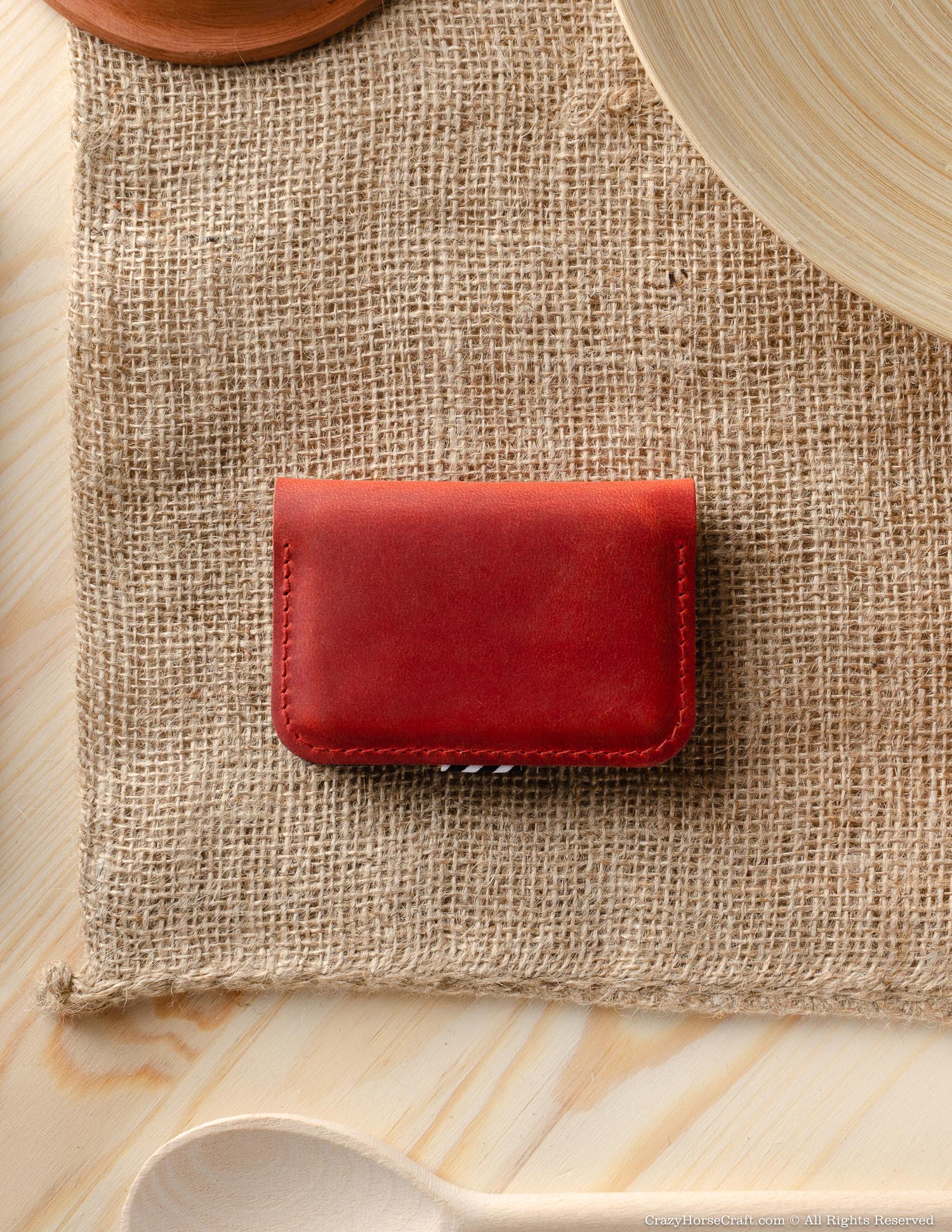 Crazy Horse Craft Wallets & Card Holders Portacarte Fragola Red