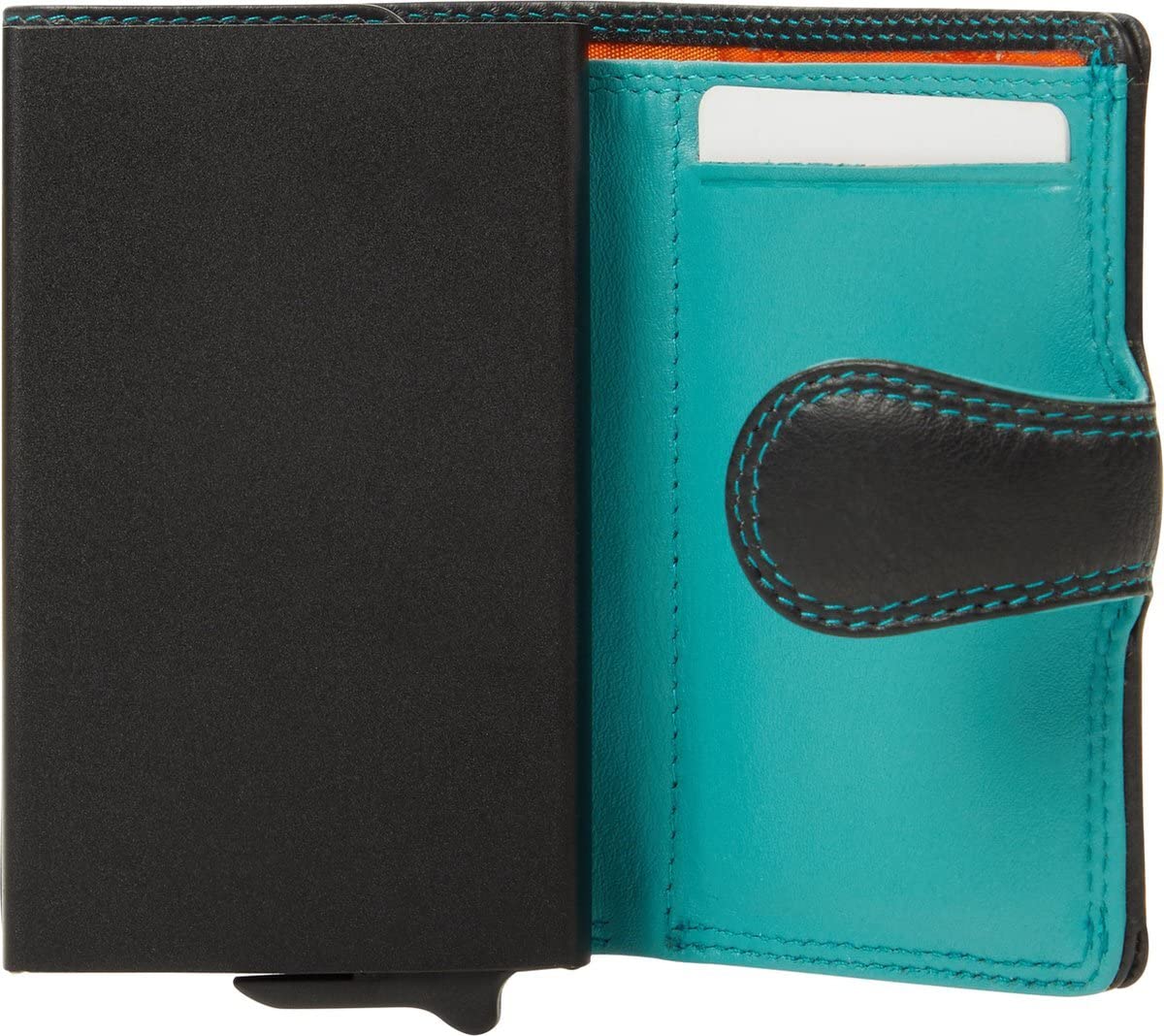 Visconti Slim porta carte nero aqua RFID con portamonete