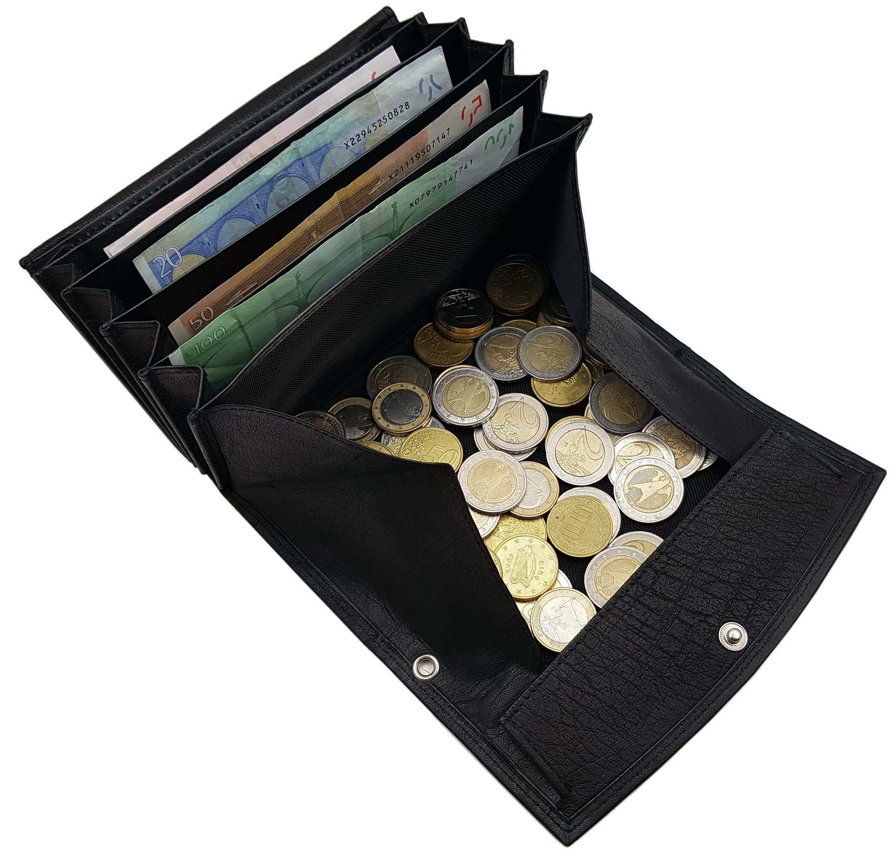 myledershop Kellnerbörsen portafoglio cameriere in pelle di bufalo nero