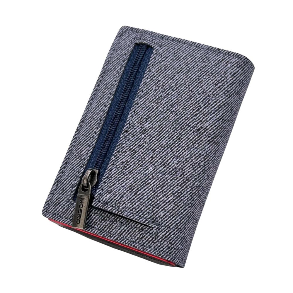 Moero Linea PRO PRO Zip Jeans portafoglio blu RFID