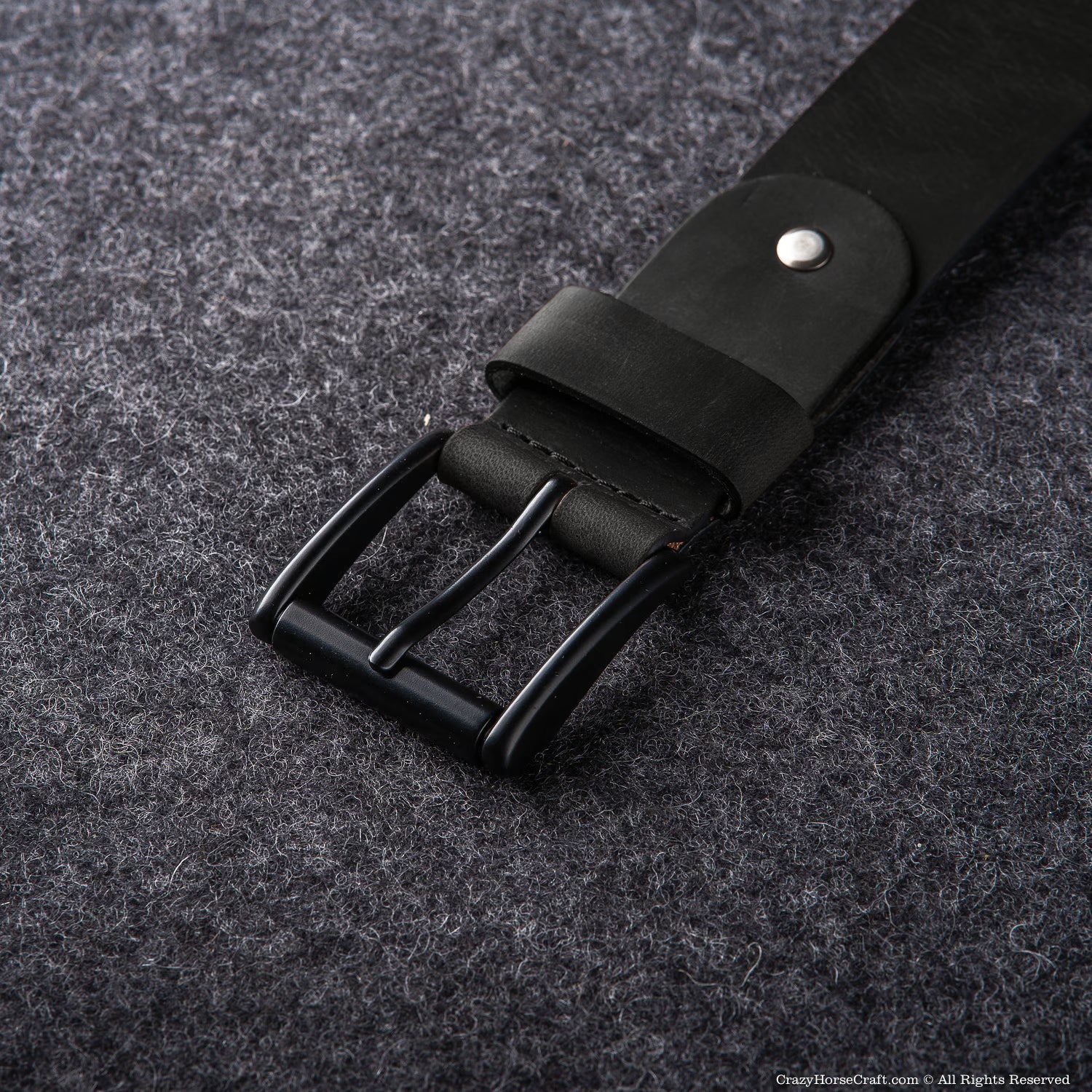 Crazy Horse Craft Belts cintura in pelle nera XS