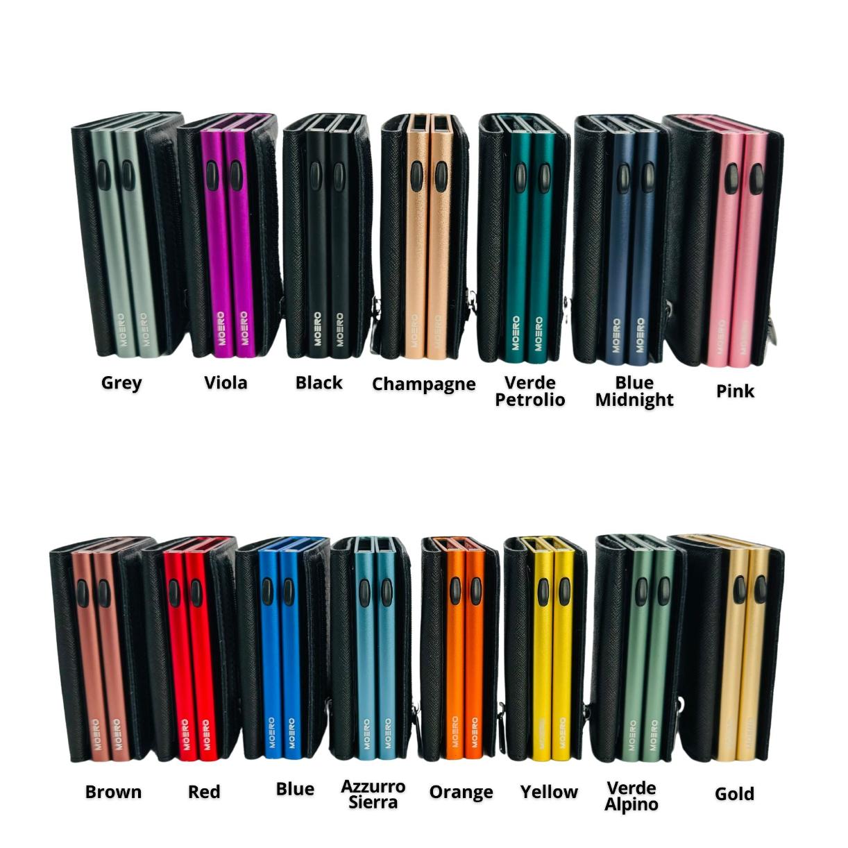 Moero Linea PRO Dual Zip Saffiano portafoglio nero antigraffio
