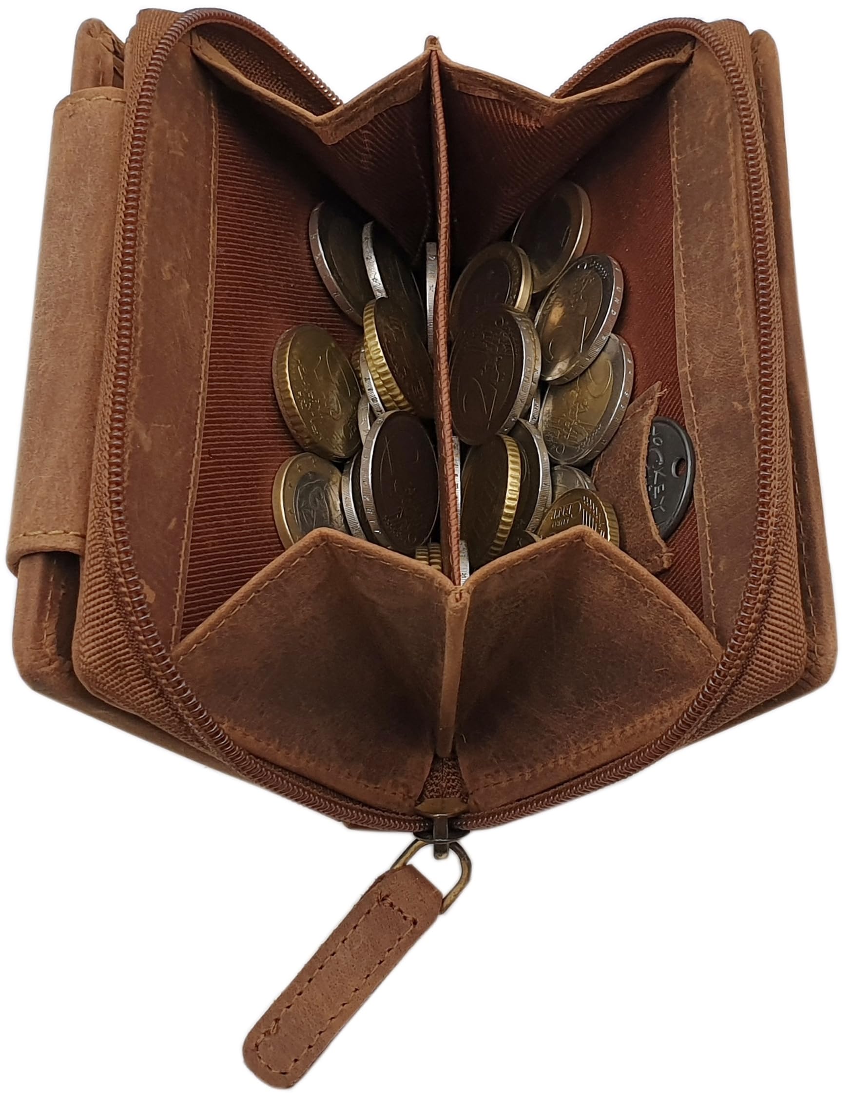 myledershop Damen Geldbörsen portafoglio verticale motivo gatto RFID NFC