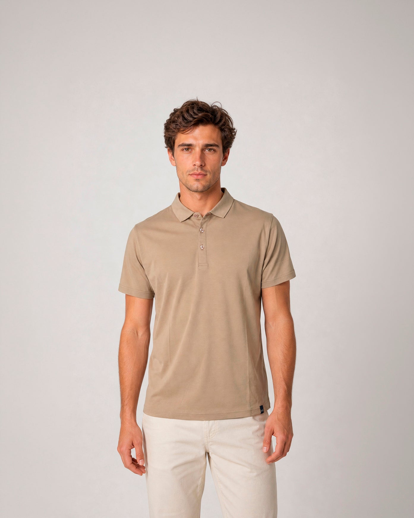 Miguel Bellido Polos y Camisetas Polo Interlock 100% algodón cuello camisa polo Beige S morbido