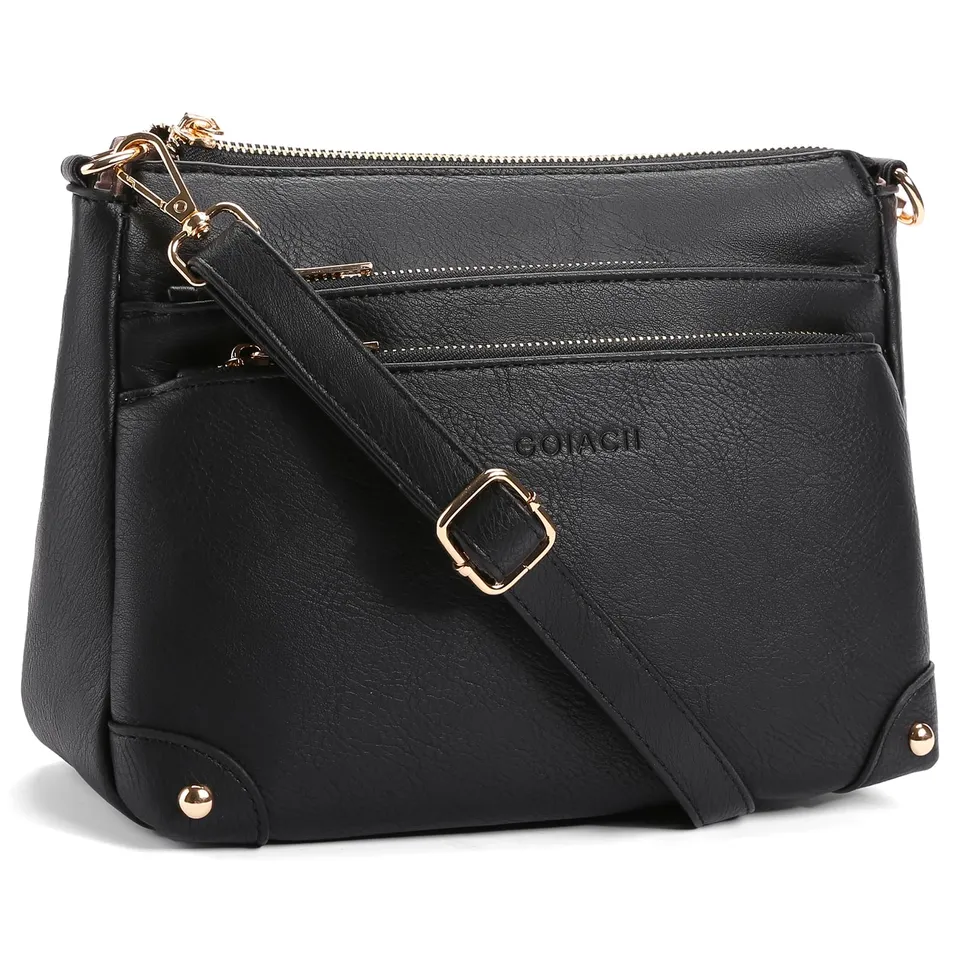 GOIACII BAG Borse a tracolla da donna hobo A04 Nero con tasche