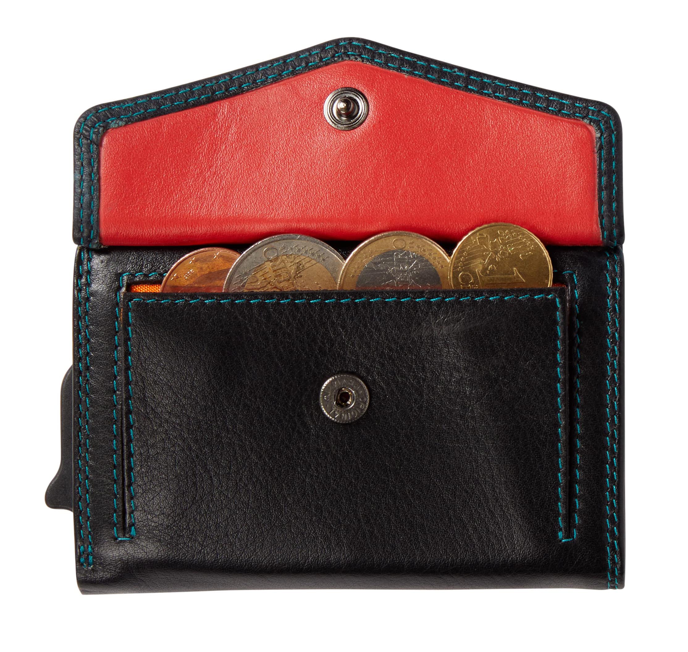 Visconti Slim porta carte nero aqua RFID con portamonete