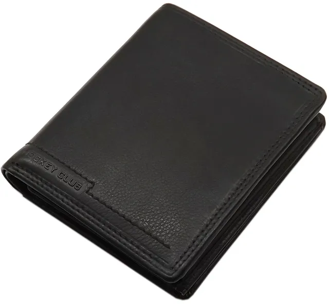 myledershop Herren Geldbörsen portafoglio verticale nero RFID