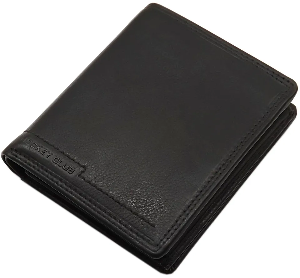 myledershop Herren Geldbörsen portafoglio verticale nero RFID