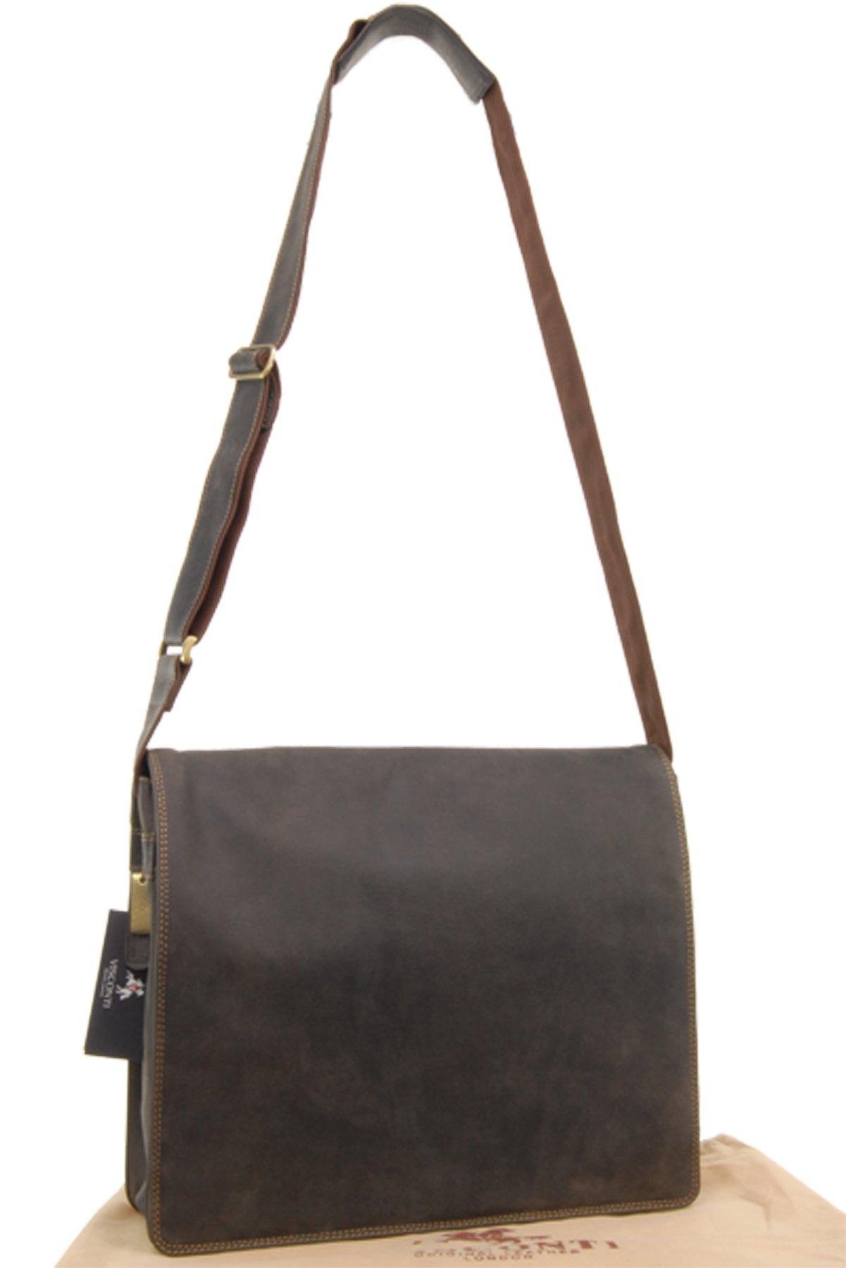 Visconti Hunters Bags 16054 Harvard borsa messenger marrone olio in pelle per PC 16 pollici