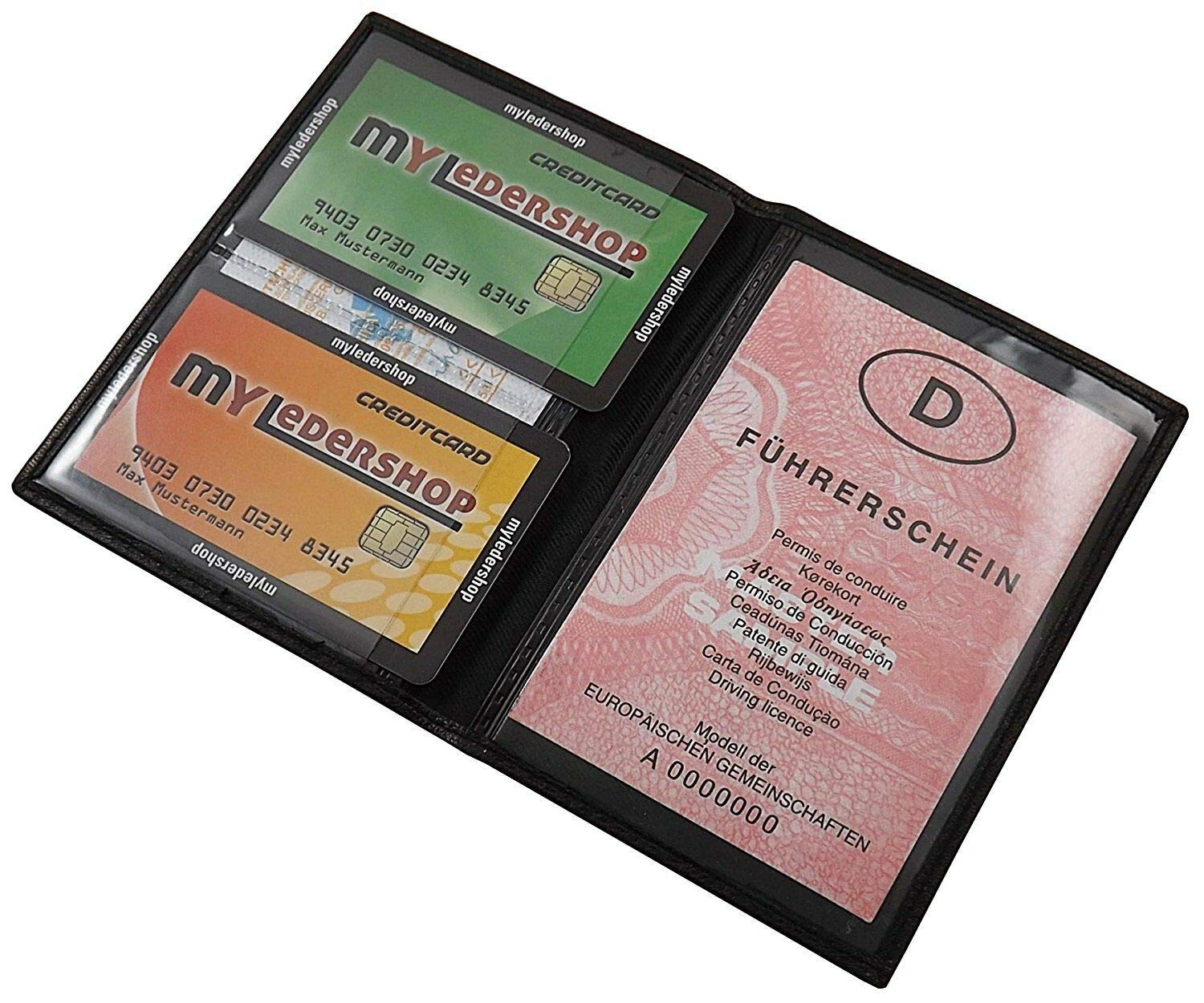 myledershop Karten- und Ausweisetuis porta documenti e carte nero pelle