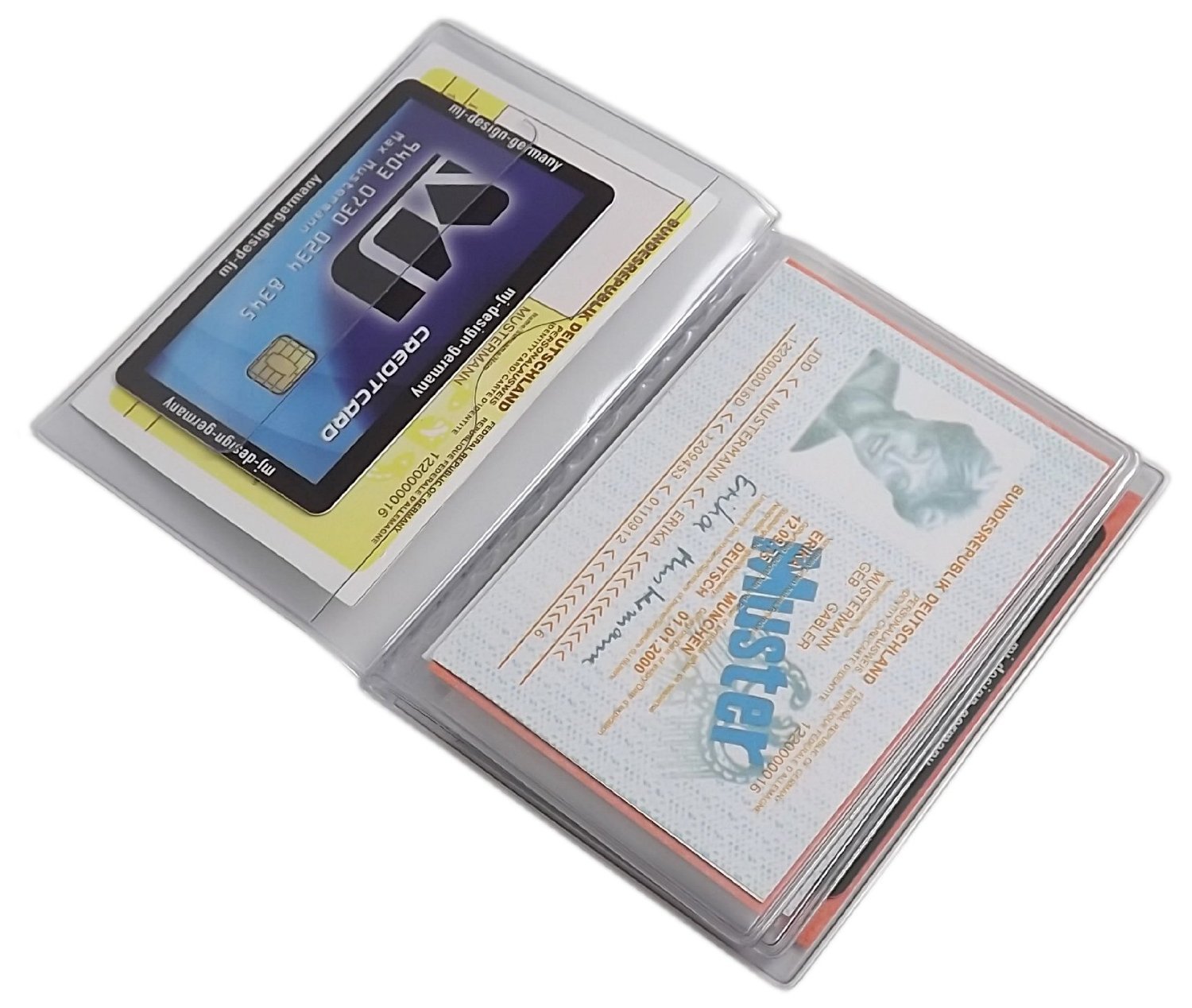 myledershop Karten- und Ausweisetuis MJ-Design-Germany porta carte 12 scomparti colori assortiti