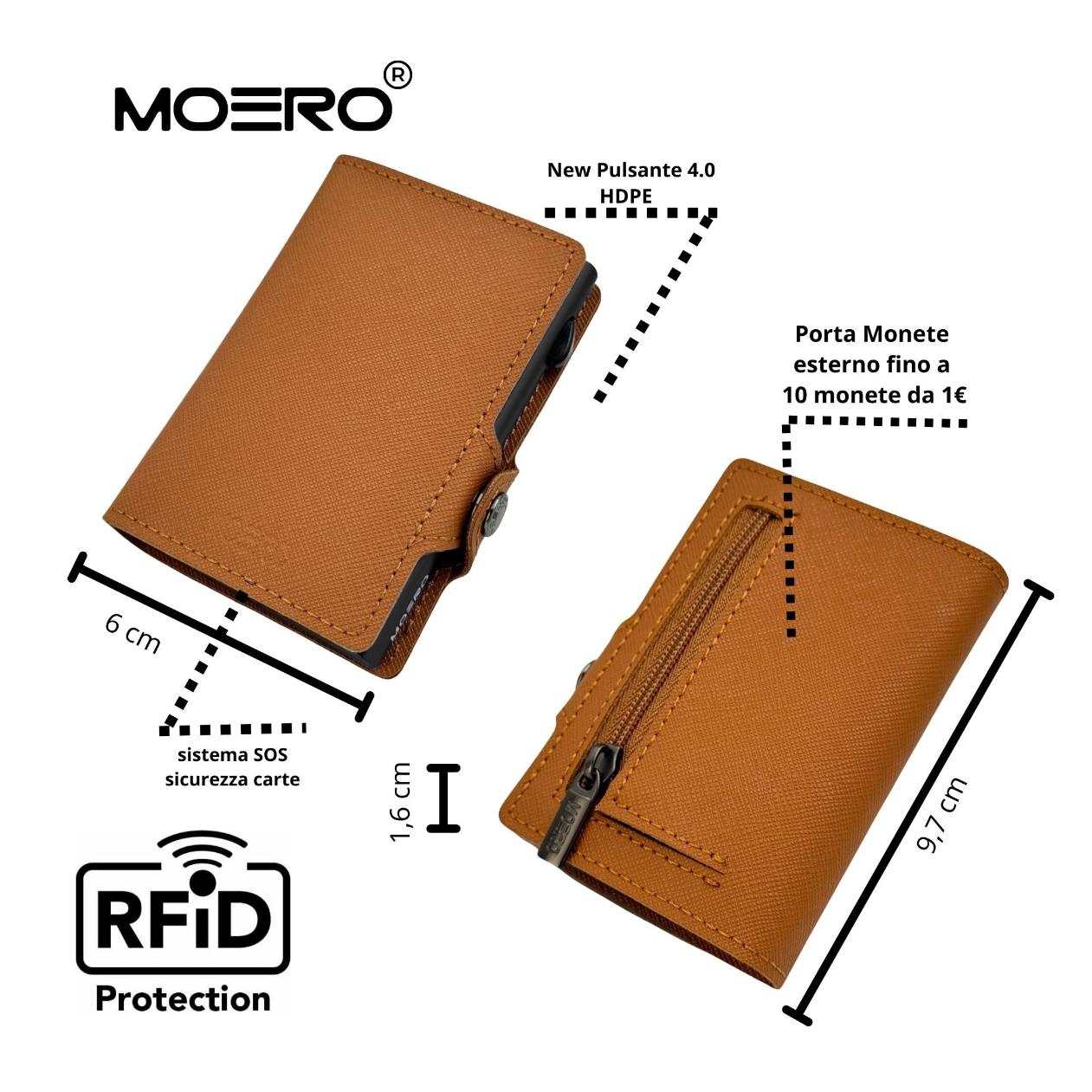 Moero Linea Classic Zip Saffiano portafoglio Ghianda 4.0 RFID