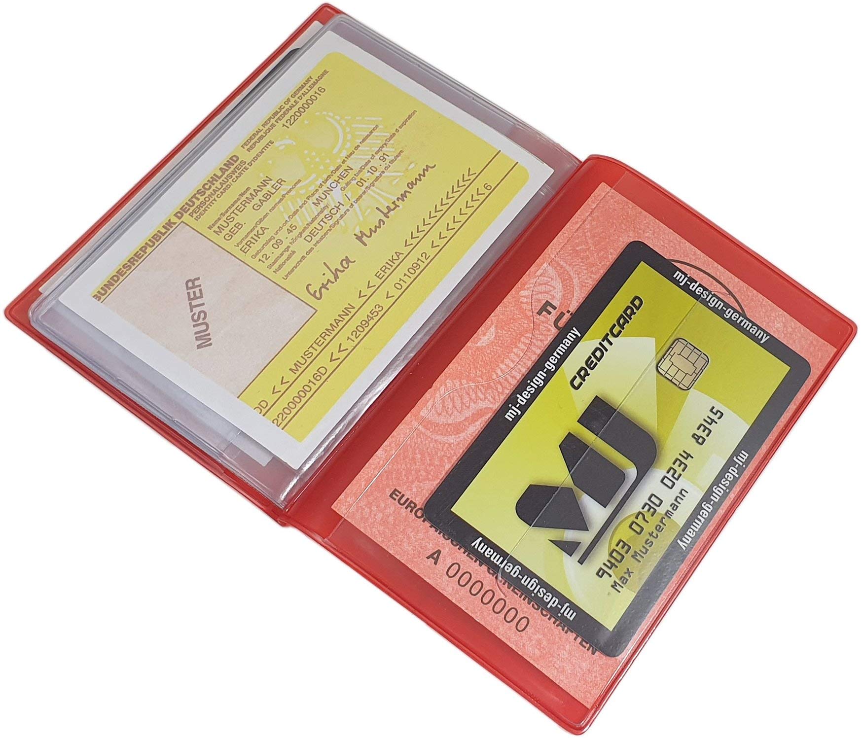 myledershop Karten- und Ausweisetuis MJ-Design-Germany porta badge 12 scomparti trasparente